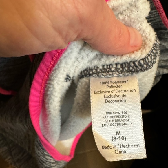 DANSKIN NWOT Pink Black And Gray Hoodie Hooded Sweatshirt Jacket Coat Dri Layer - Picture 14 of 14